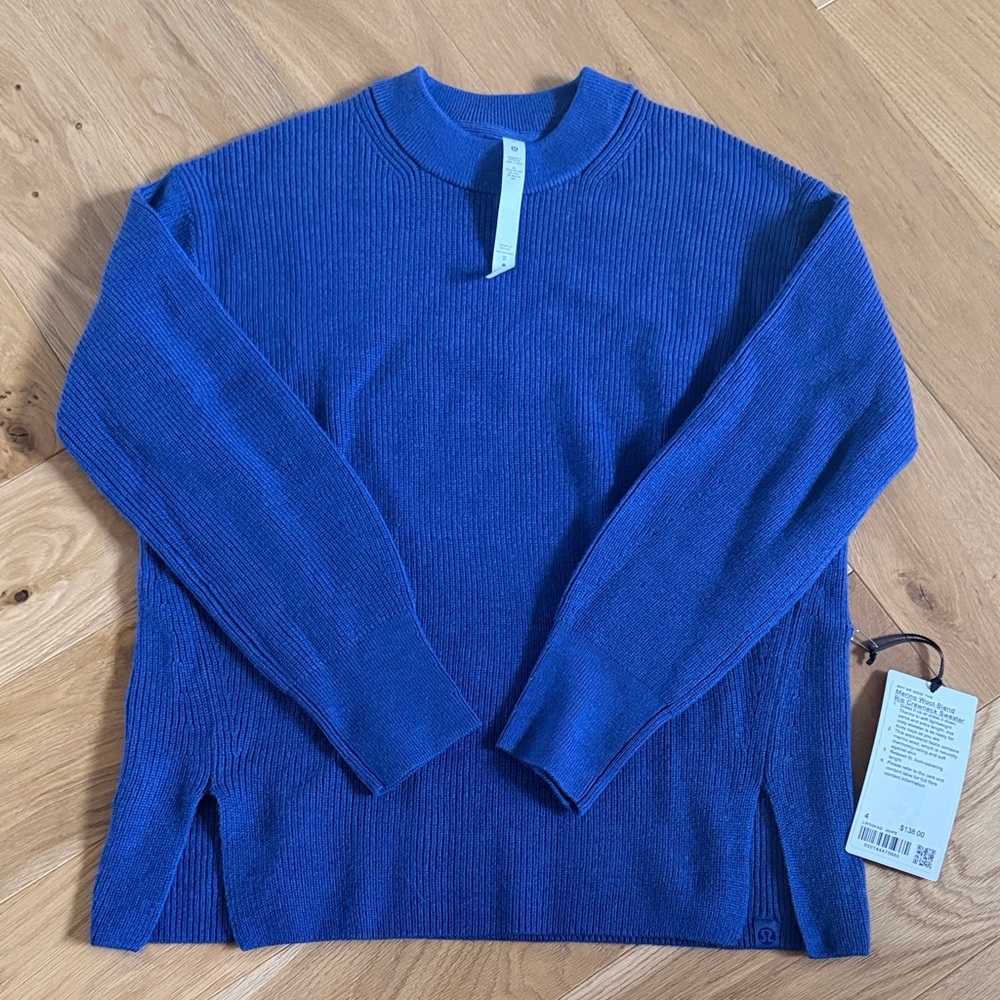 NWT Cobalt blue lululemon Merino wool blend Crewneck